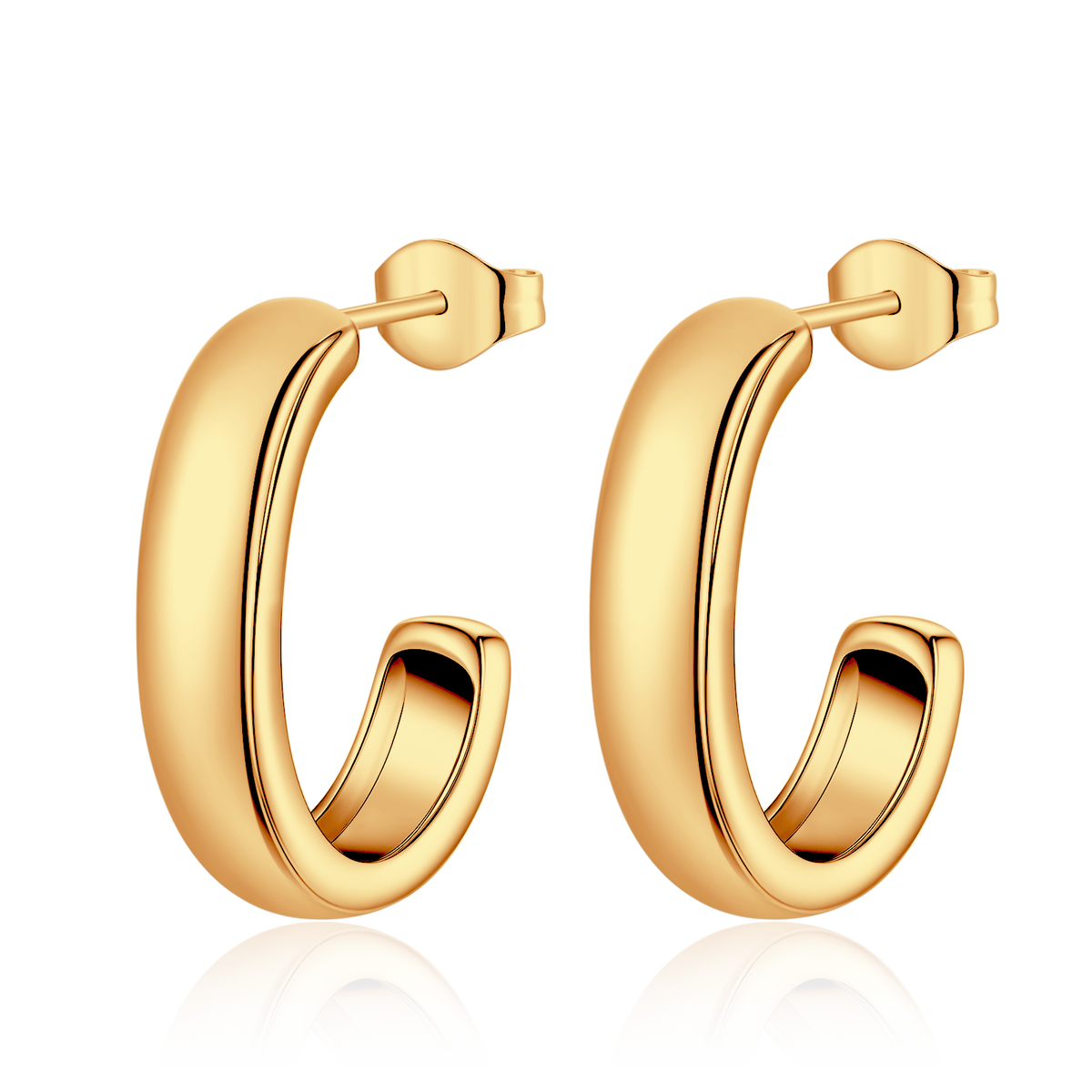 Half Ring J Hoop Earrings - Milas Jewels Shop