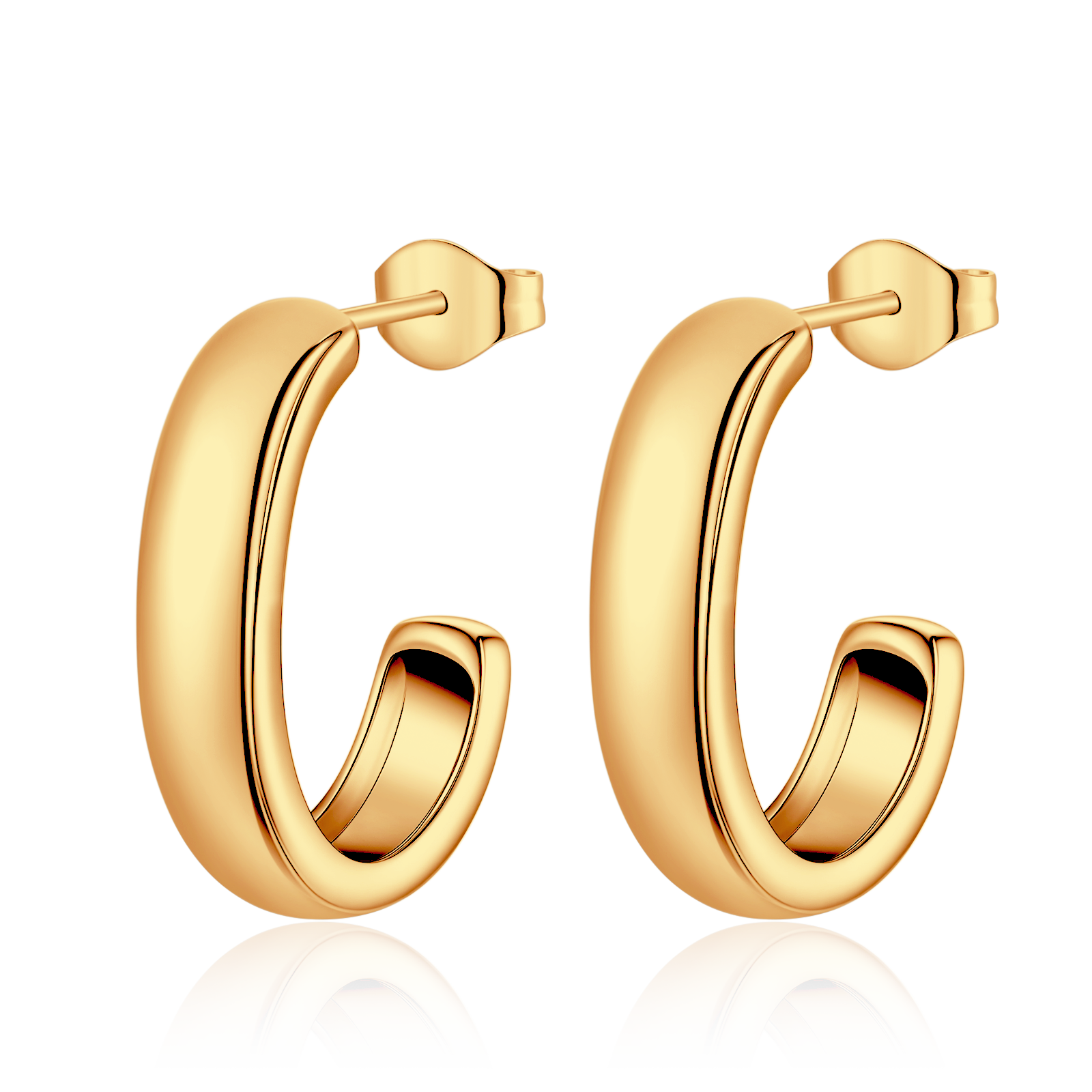 Half Ring J Hoop Earrings - Milas Jewels Shop