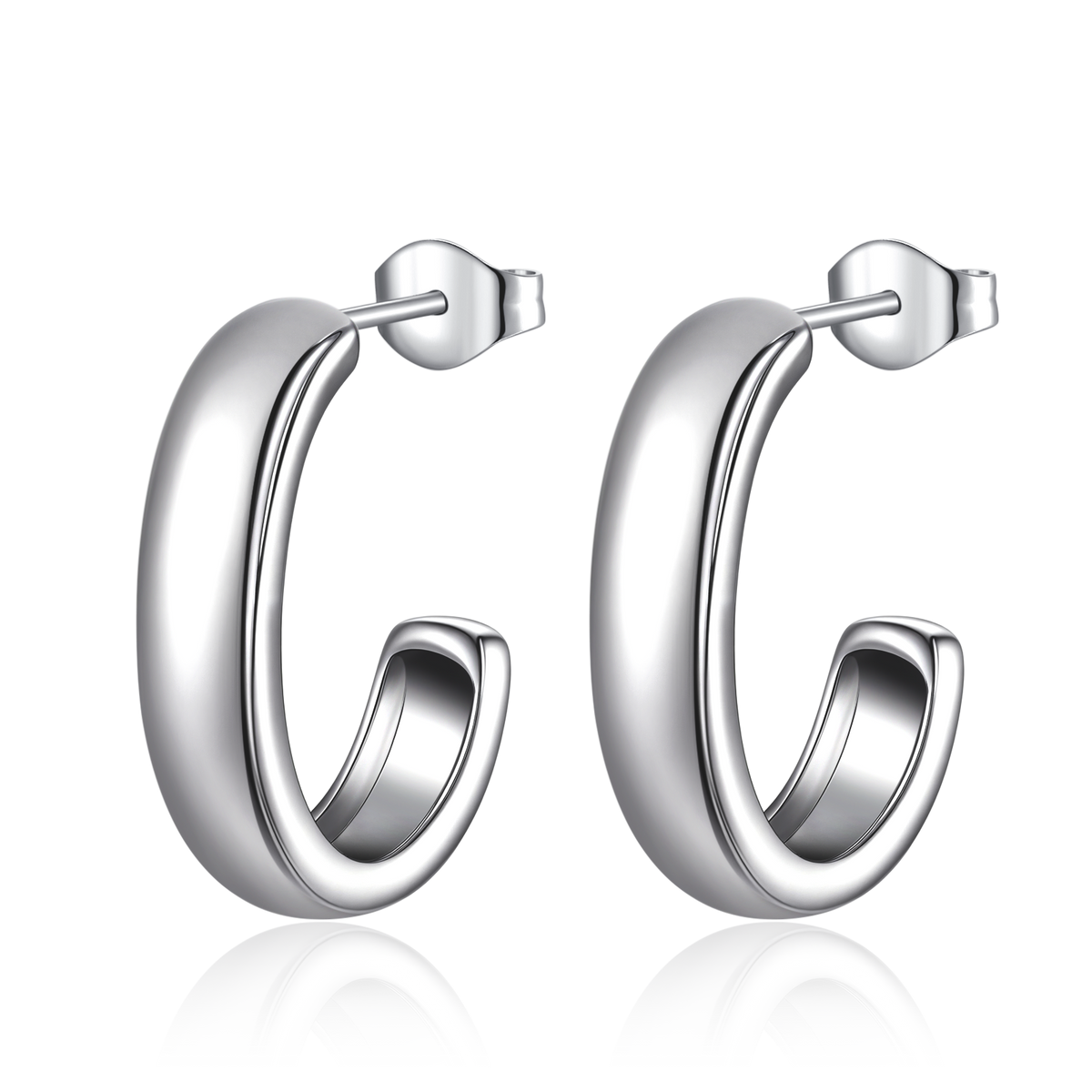 Half Ring J Hoop Earrings - Milas Jewels Shop