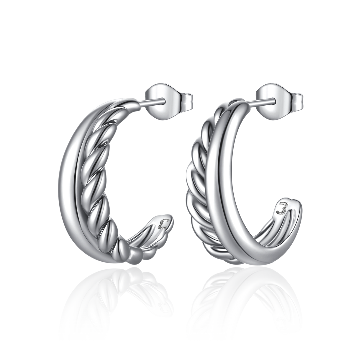 Half Ring Textures Earrings - Milas Jewels Shop