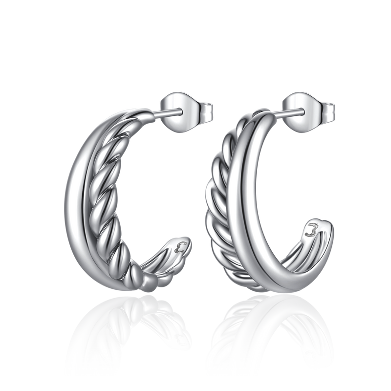 Half Ring Textures Earrings - Milas Jewels Shop
