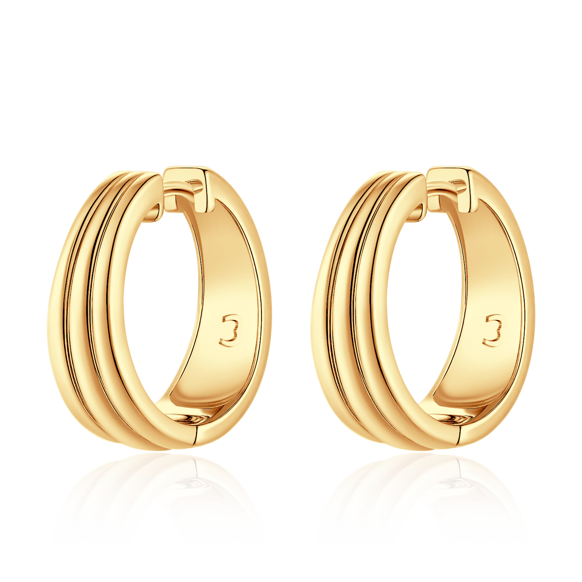 Ribbed Hoop Earrings - Milas Jewels Shop
