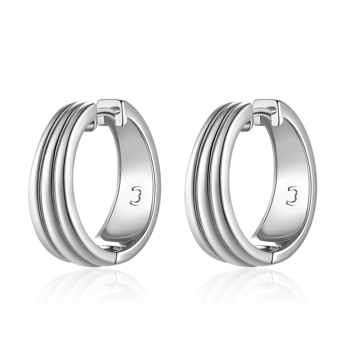 Ribbed Hoop Earrings - Milas Jewels Shop