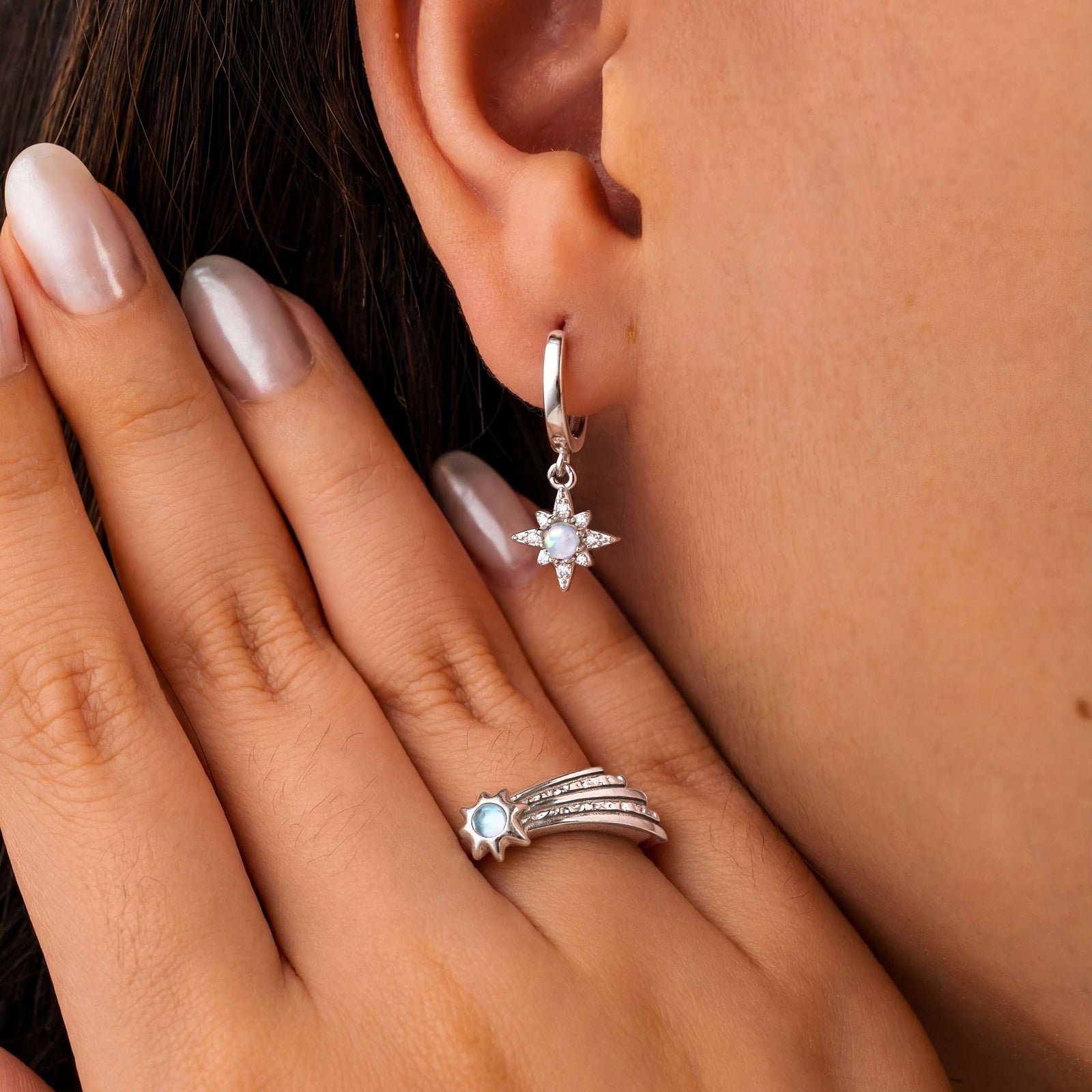Celestial Star Hoop Earrings