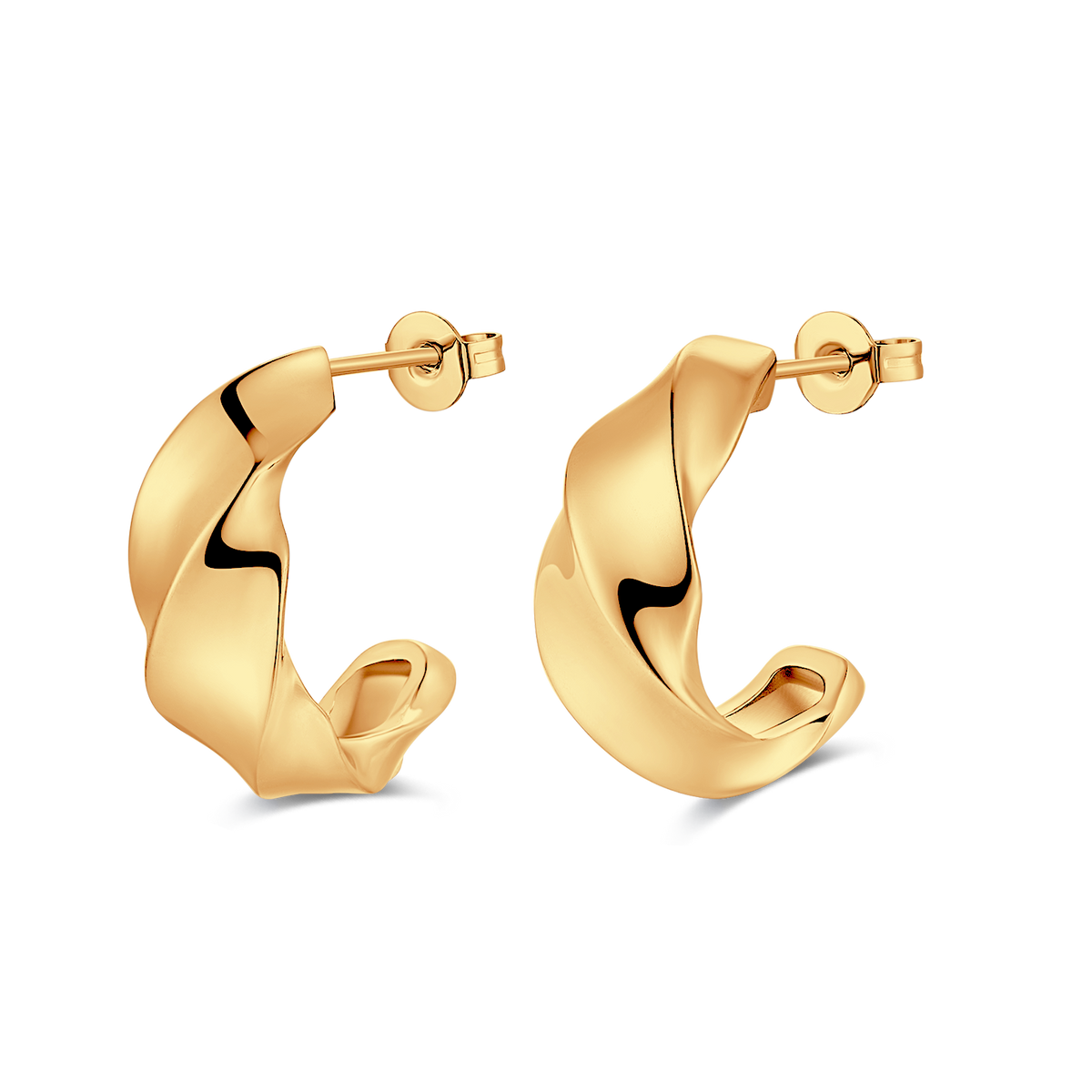 Half Ring Undulation Earrings