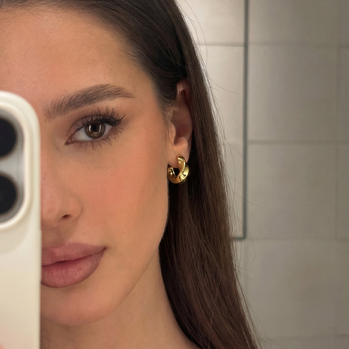 Half Ring Undulation Earrings