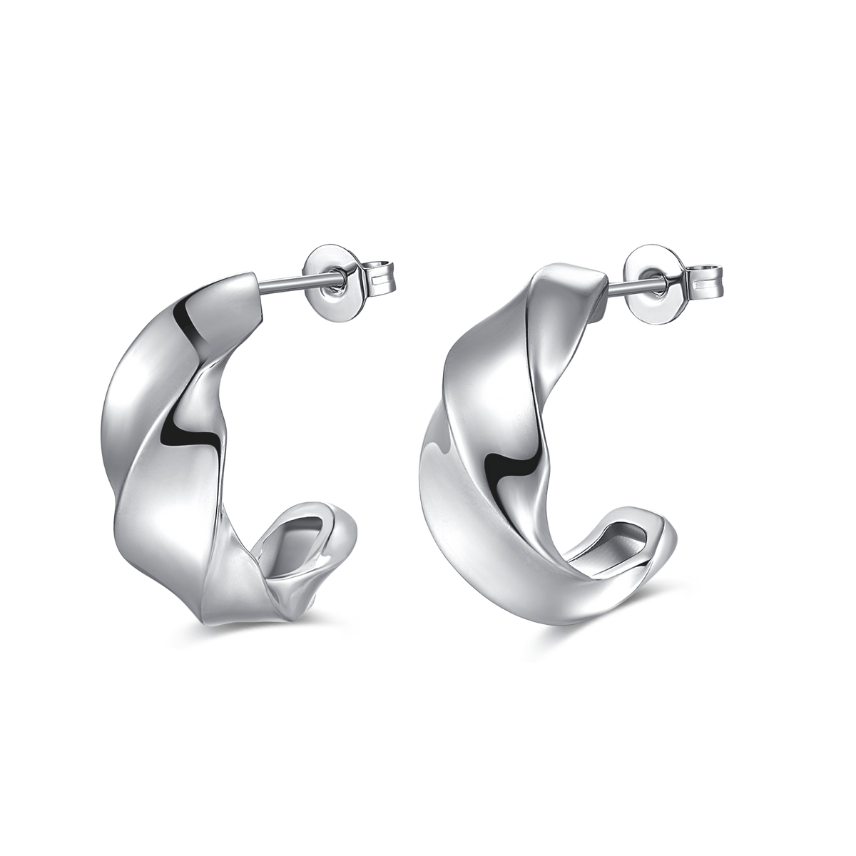 Half Ring Undulation Earrings