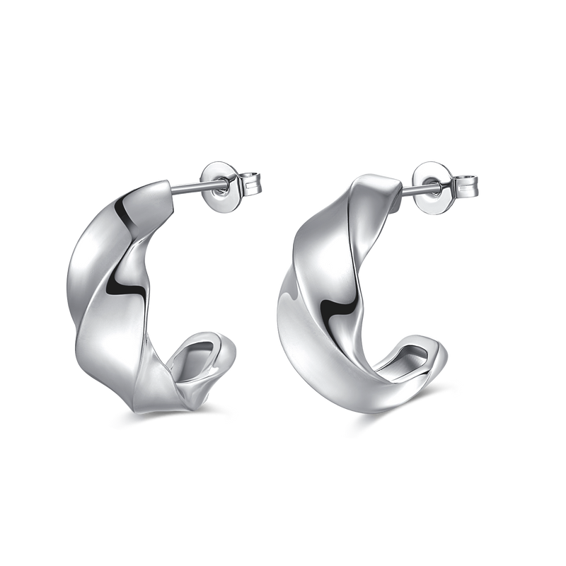 Half Ring Undulation Earrings