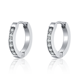White Zirconia Hoop Earrings