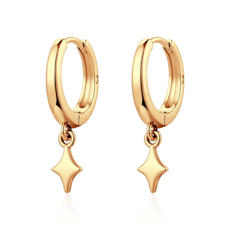 Star Sparkle Hoop Earrings