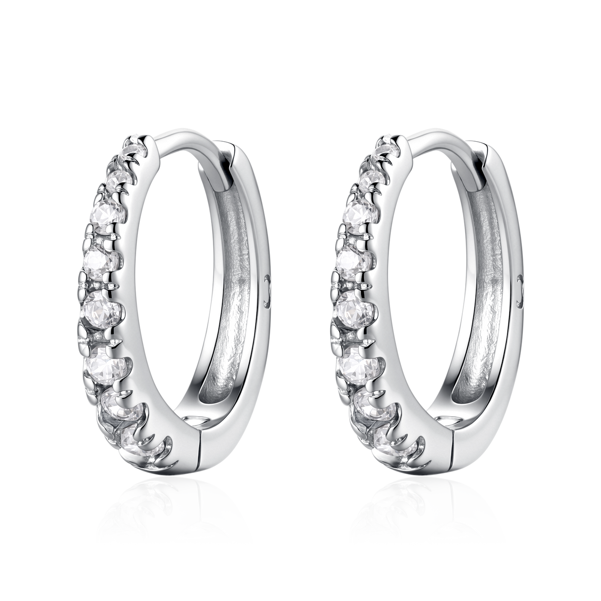 White Sparkle Hoop Earrings