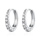 White Sparkle Hoop Earrings