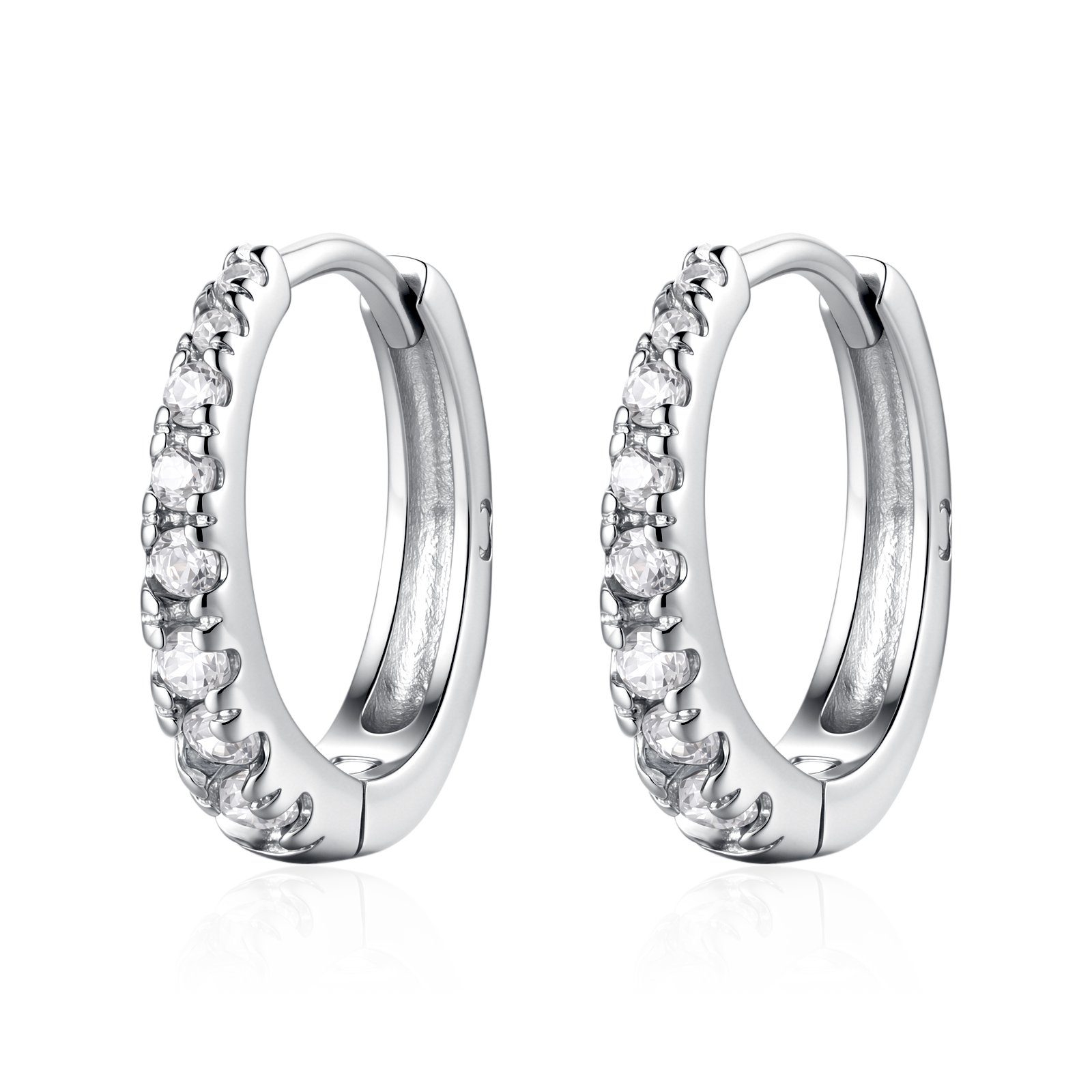 White Sparkle Hoop Earrings