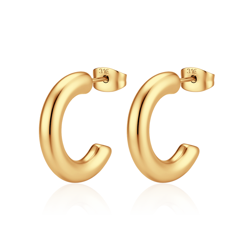 Half Ring Thick Earrings