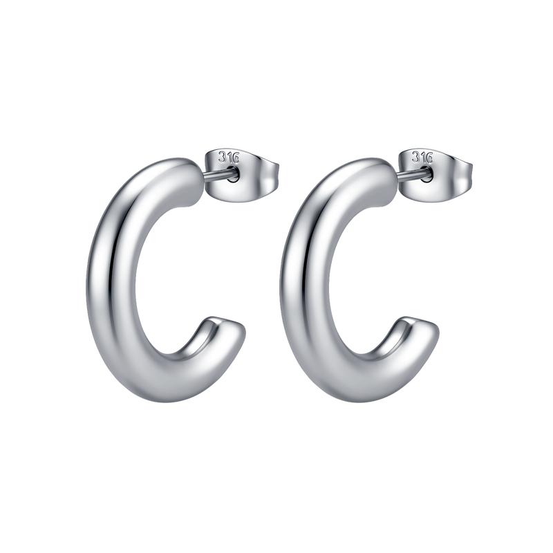 Half Ring Thick Earrings
