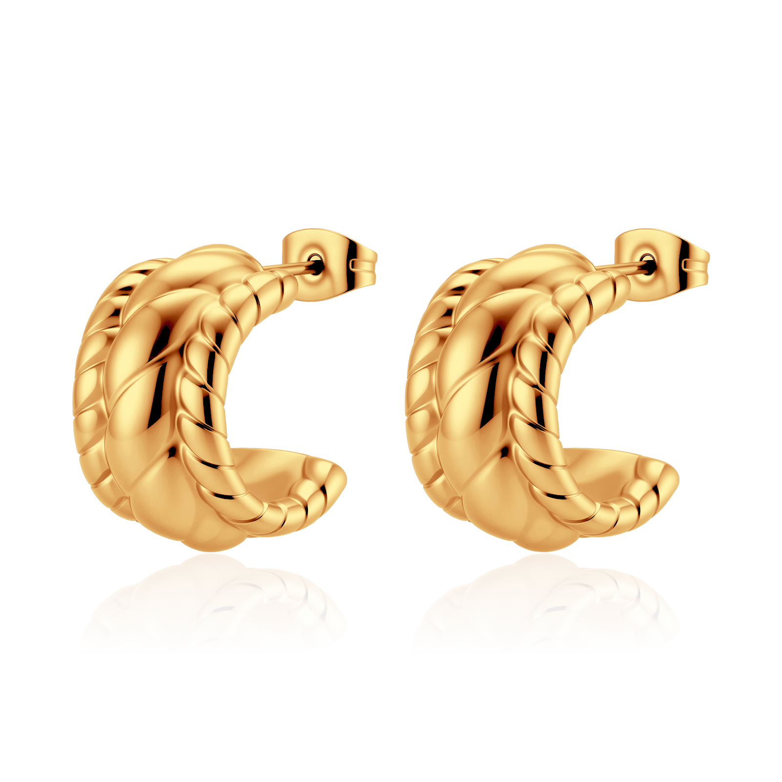 Half Ring Carved Earrings