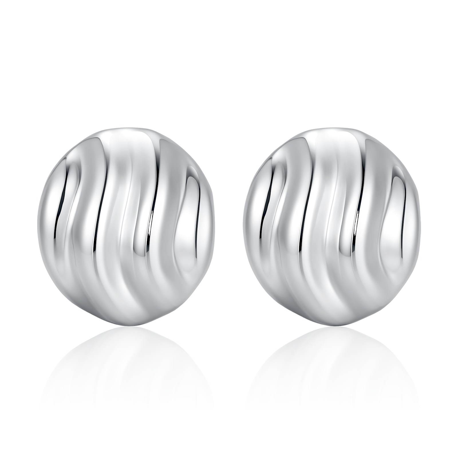 Round Button Earrings