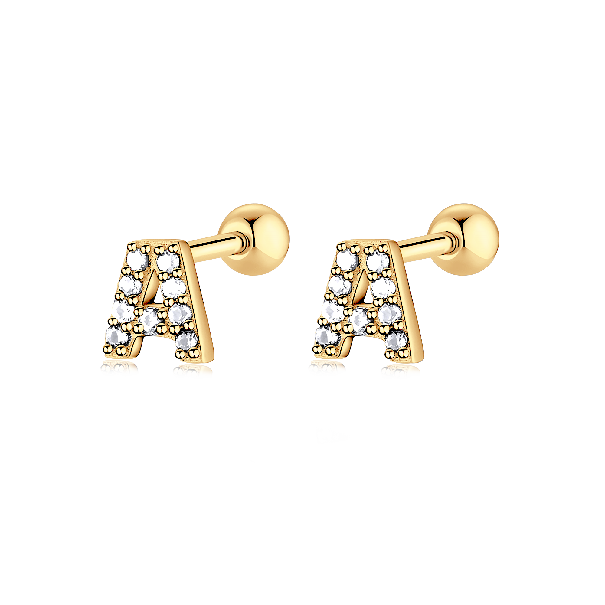 White Letters Earring
