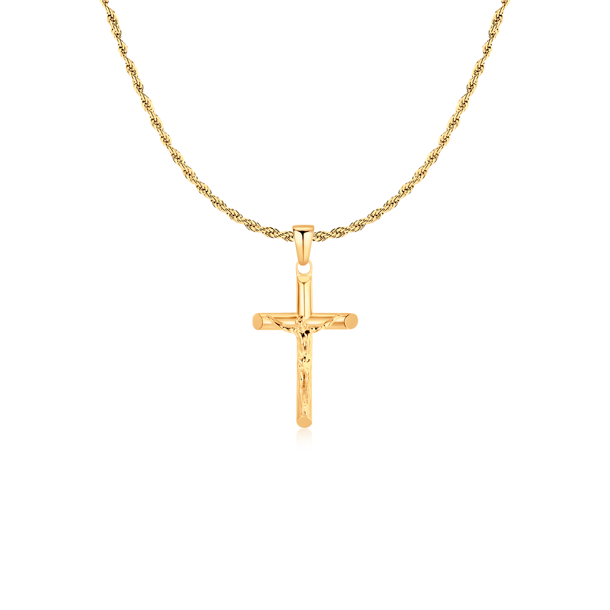 Jesus Christ Cross BRAVE Men's Necklace - Milas Jewels Shop