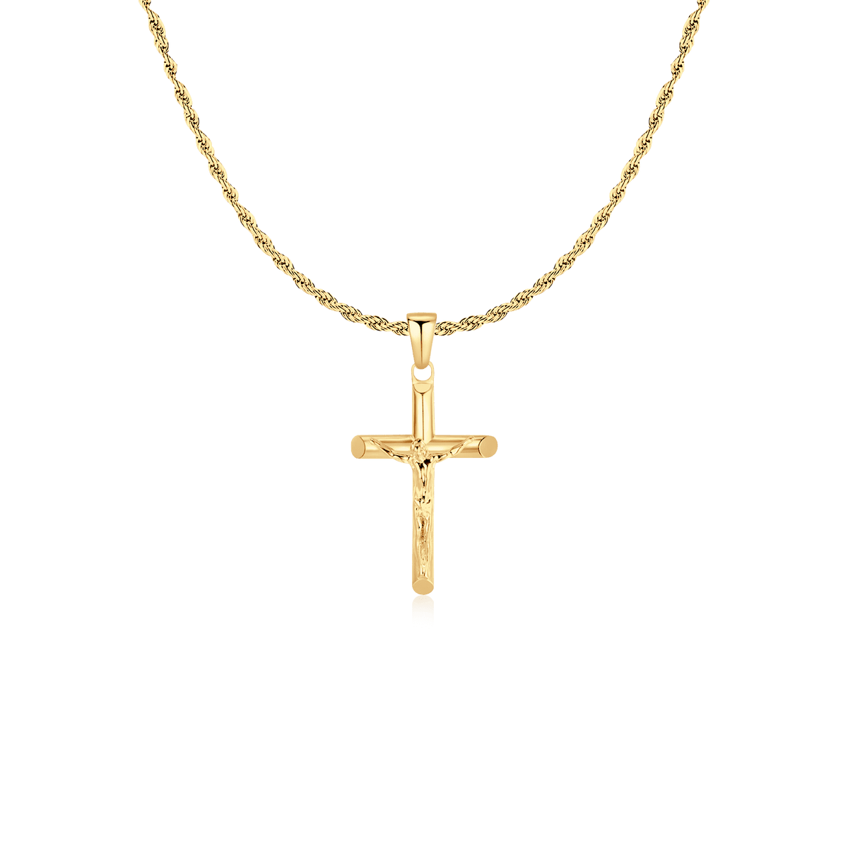 Jesus Christ Cross BRAVE Men's Necklace - Milas Jewels Shop