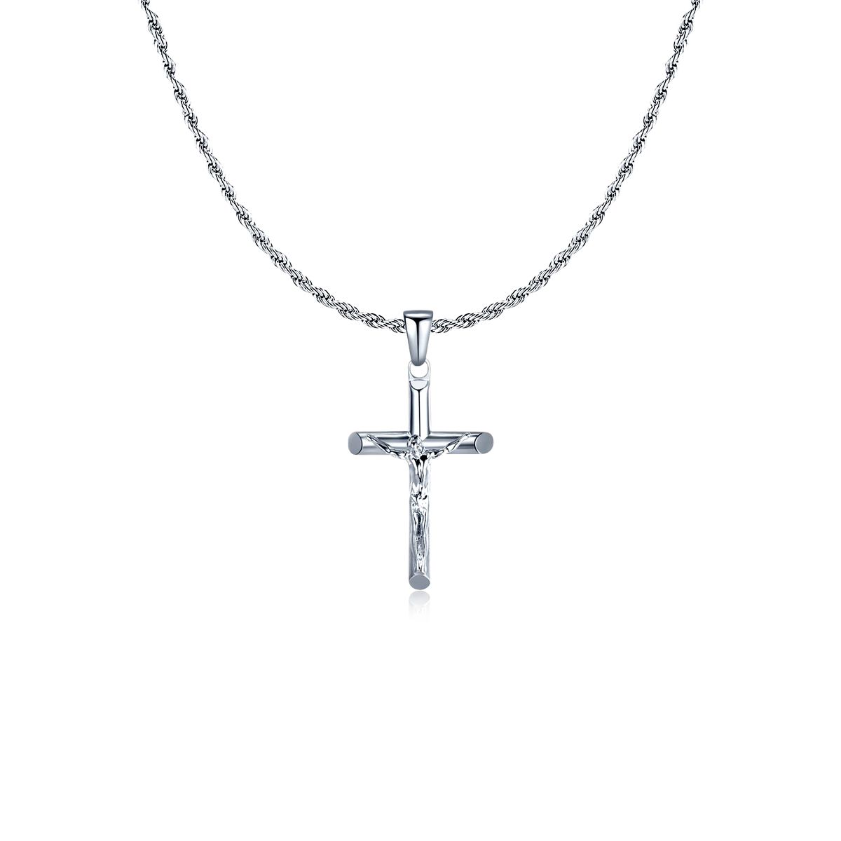 Jesus Christ Cross BRAVE Men's Necklace - Milas Jewels Shop