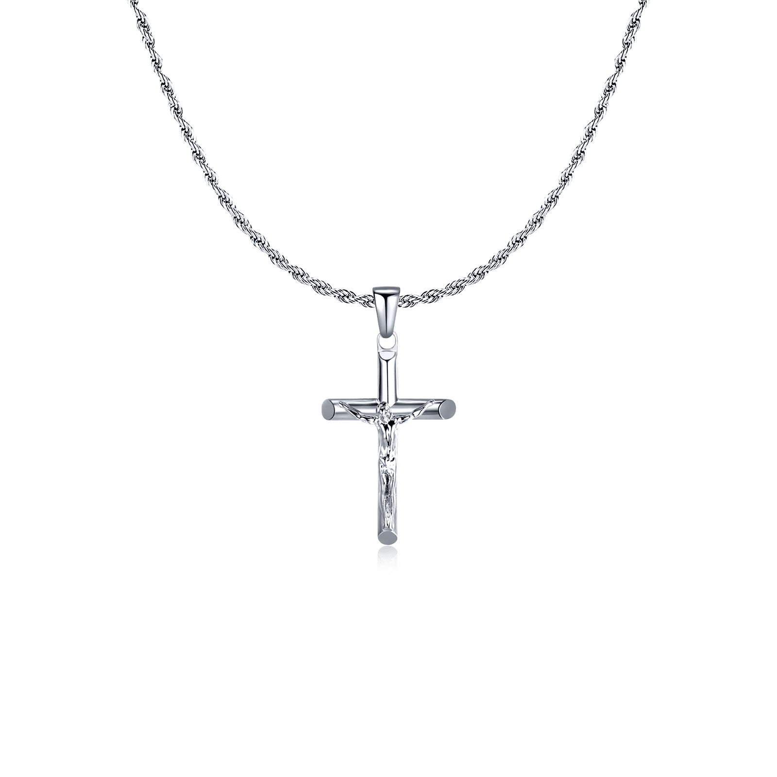 Jesus Christ Cross BRAVE Men's Necklace - Milas Jewels Shop