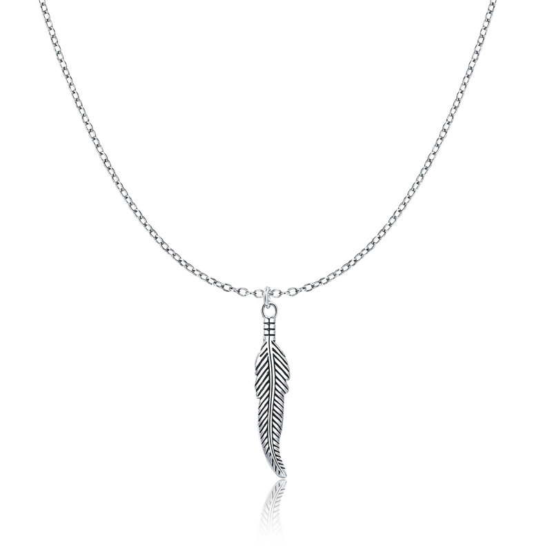 Feather BRAVE Men's Necklace - Milas Jewels Shop
