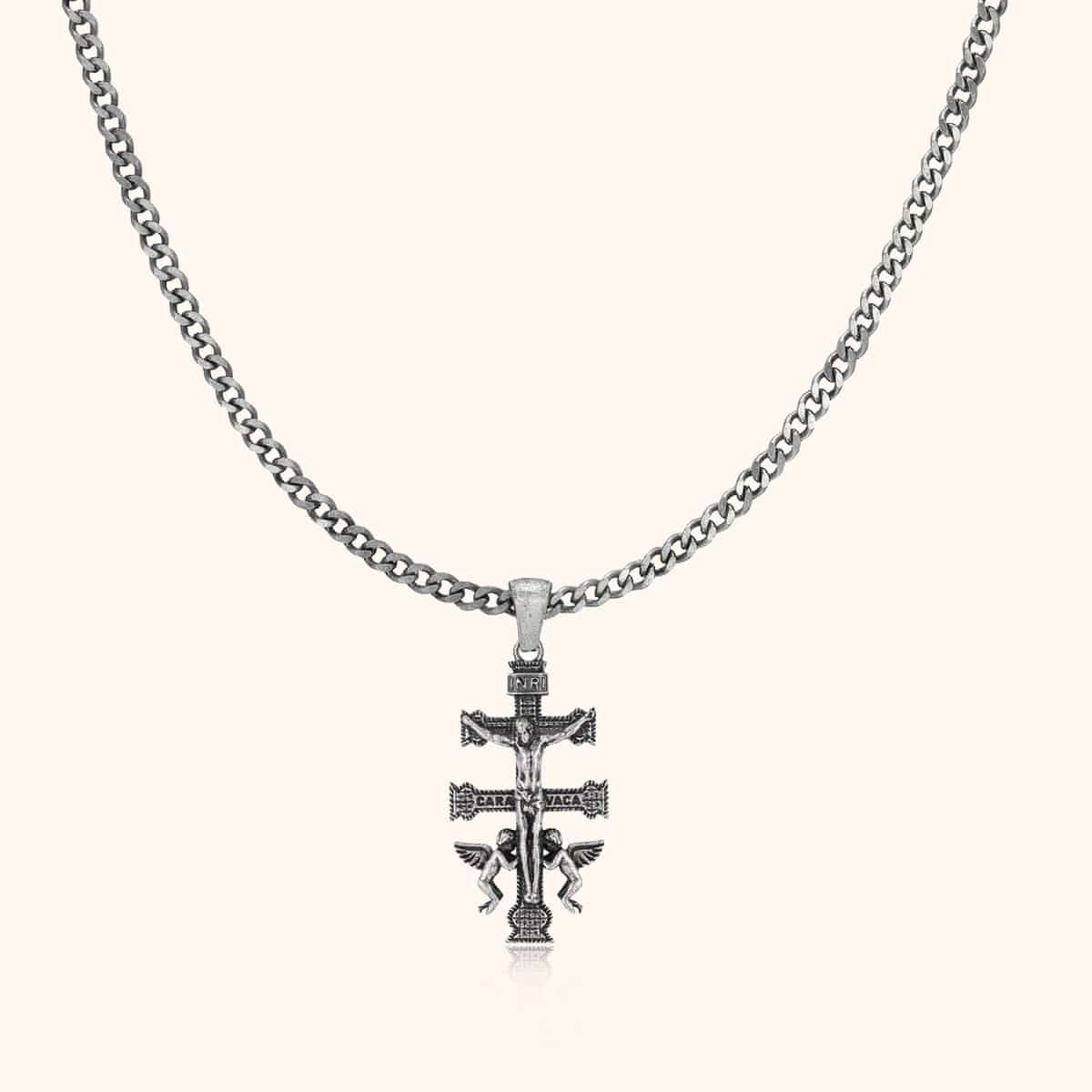 "Caravaca Cross" BRAVE Men's Necklace - Milas Jewels Shop