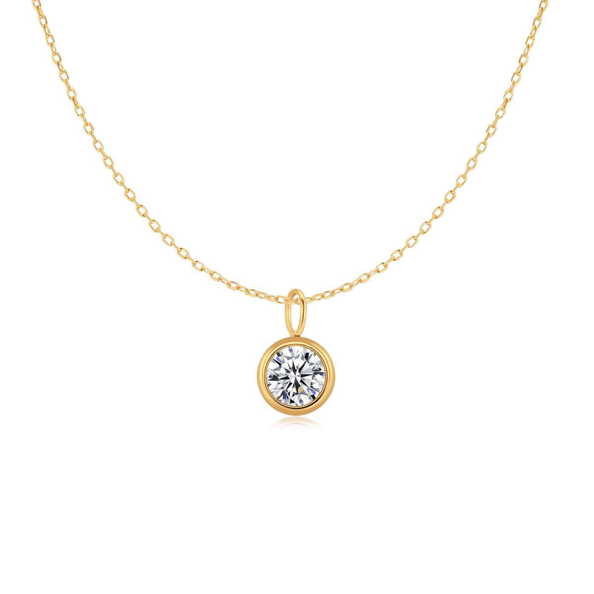 Zirconia Circle Necklace - Milas Jewels Shop