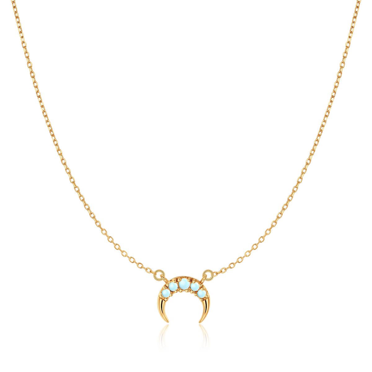 Blue Crescent Necklace