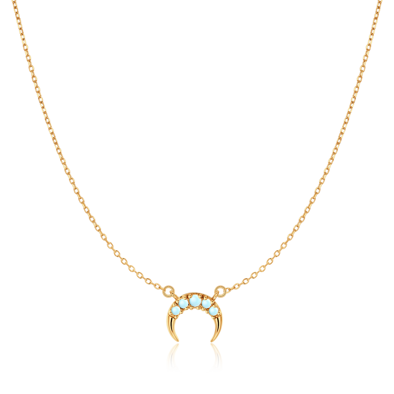 Blue Crescent Necklace