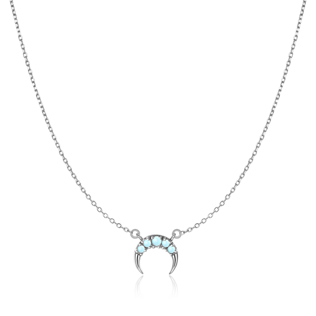 Blue Crescent Necklace
