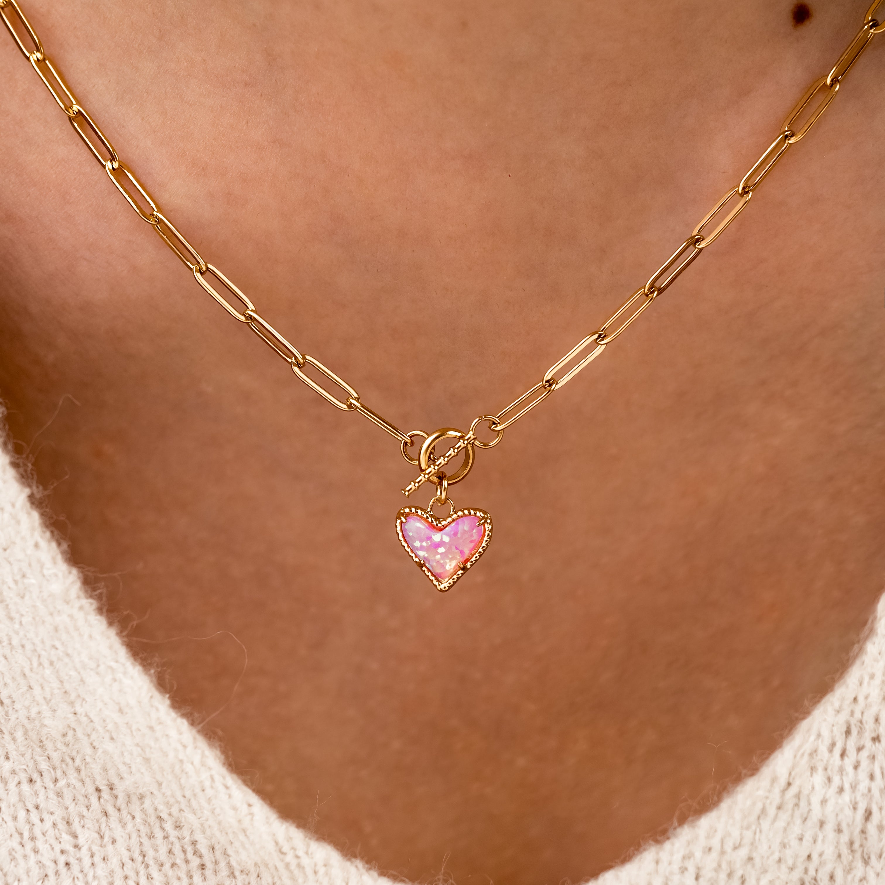 Opal Heart Necklace