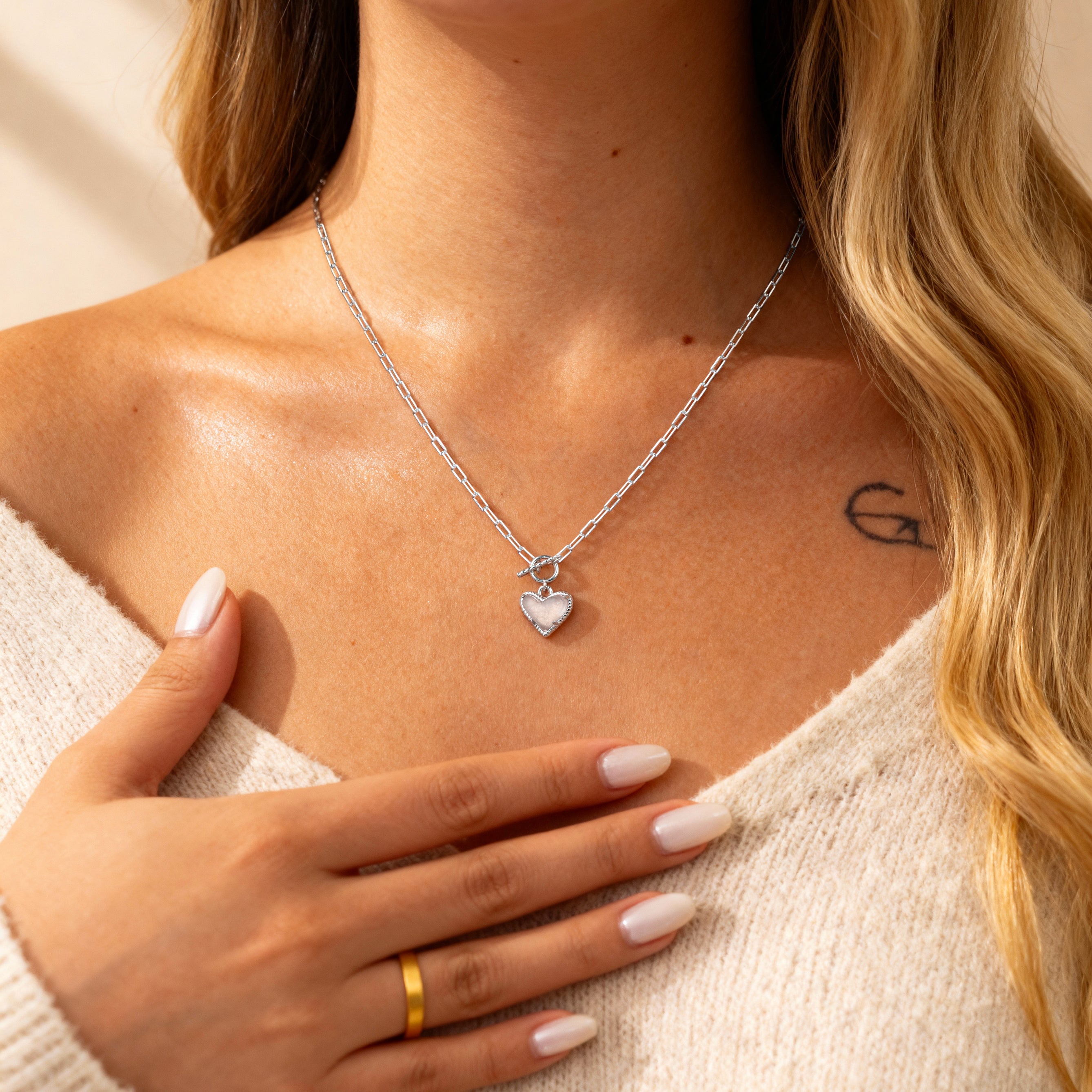 Quartz Heart Necklace