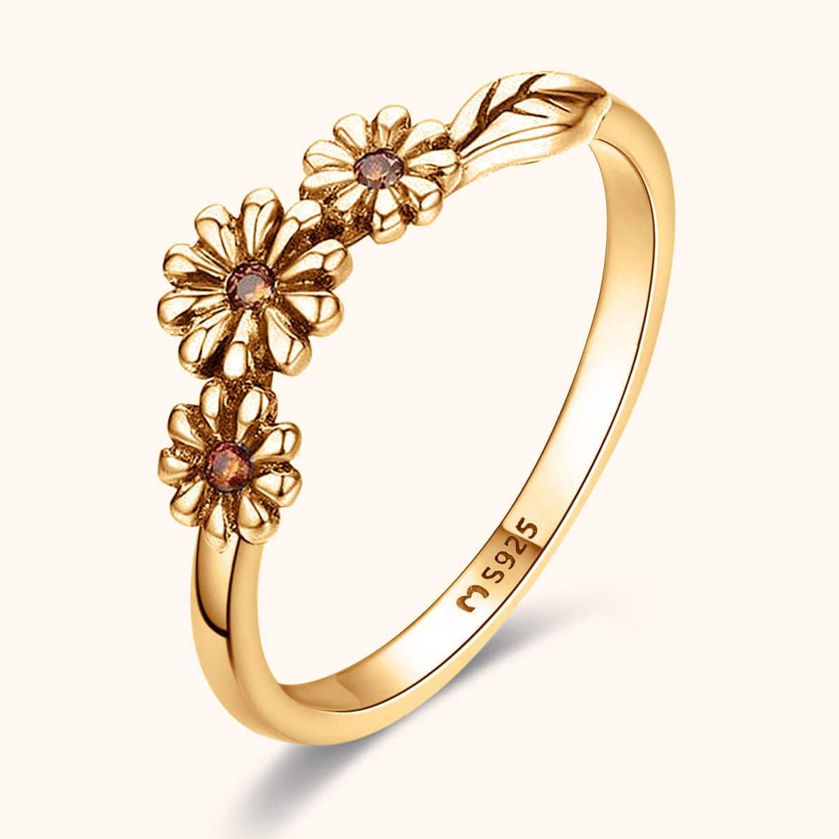 Trio Flowers Ring - Milas Jewels Shop