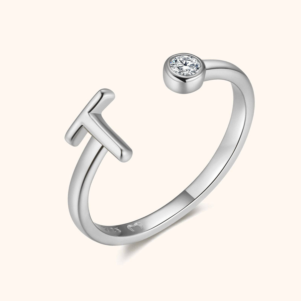 Top Letter Ring - Milas Jewels Shop