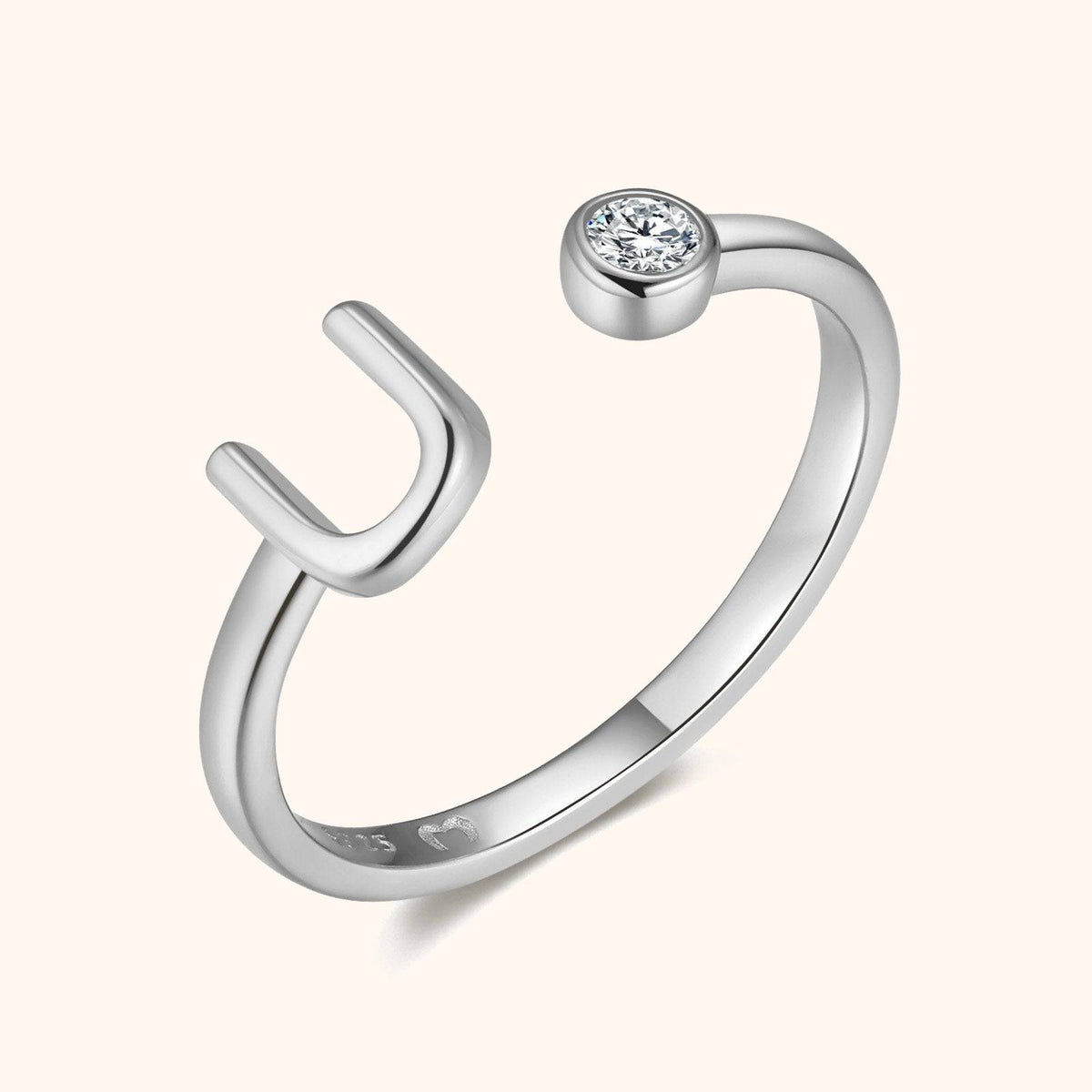 Top Letter Ring - Milas Jewels Shop