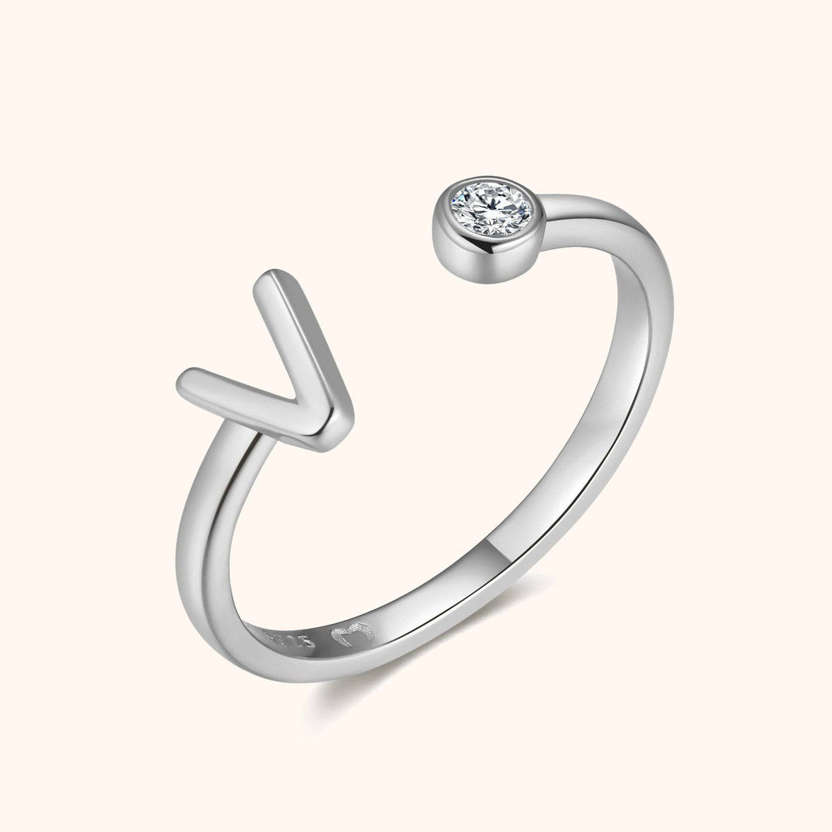 Top Letter Ring - Milas Jewels Shop