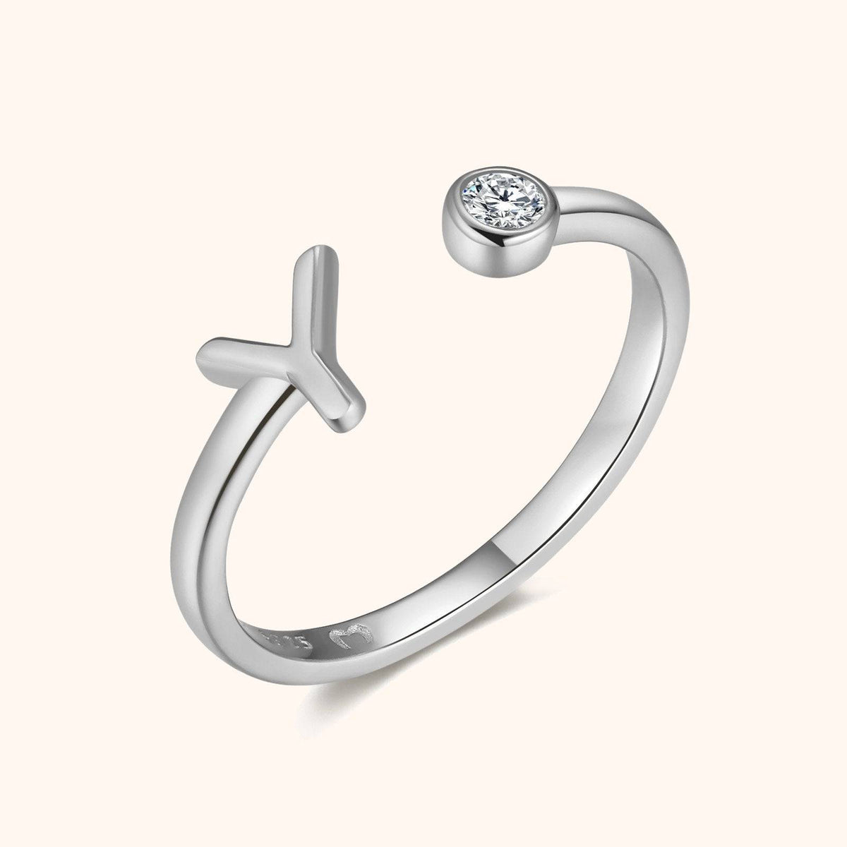 Top Letter Ring - Milas Jewels Shop