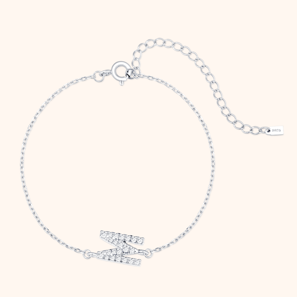 Alpha Letter Glitter Bracelet - Milas Jewels Shop