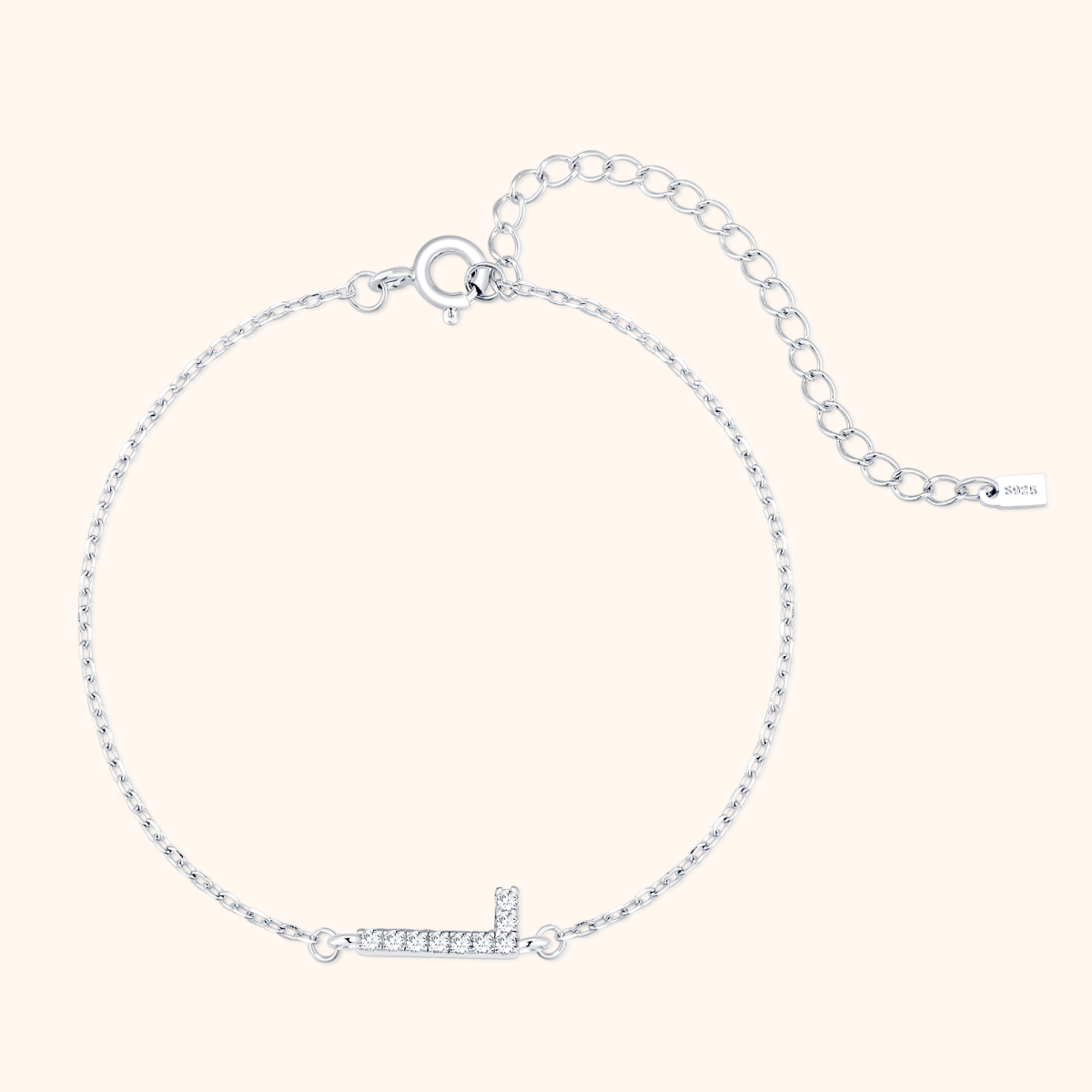 Alpha Letter Glitter Bracelet - Milas Jewels Shop