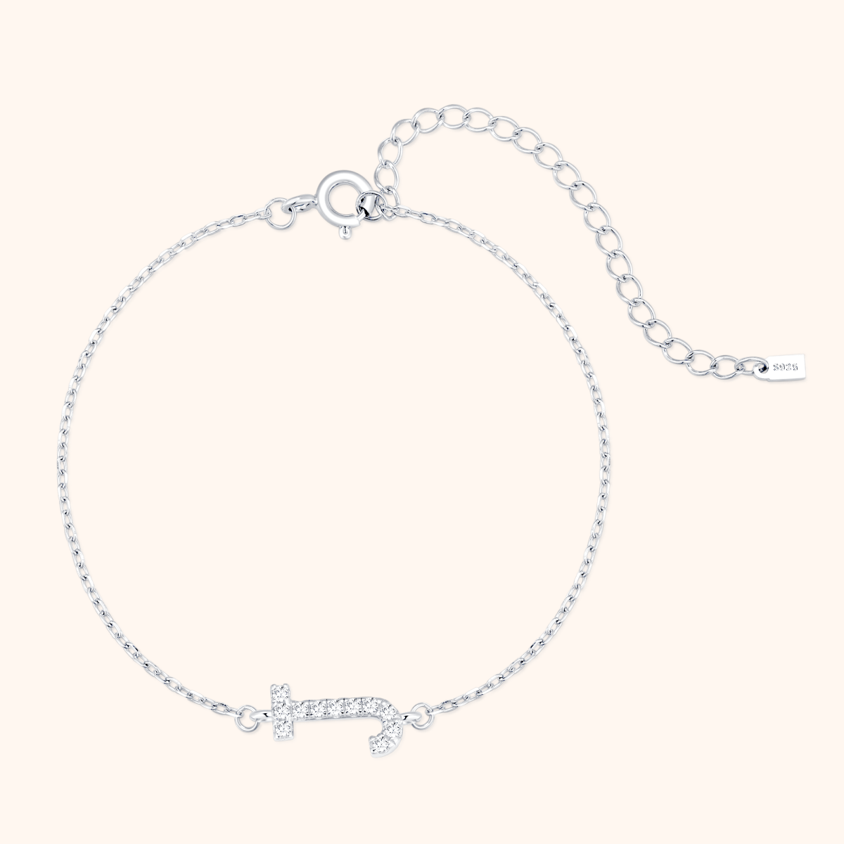 Alpha Letter Glitter Bracelet - Milas Jewels Shop
