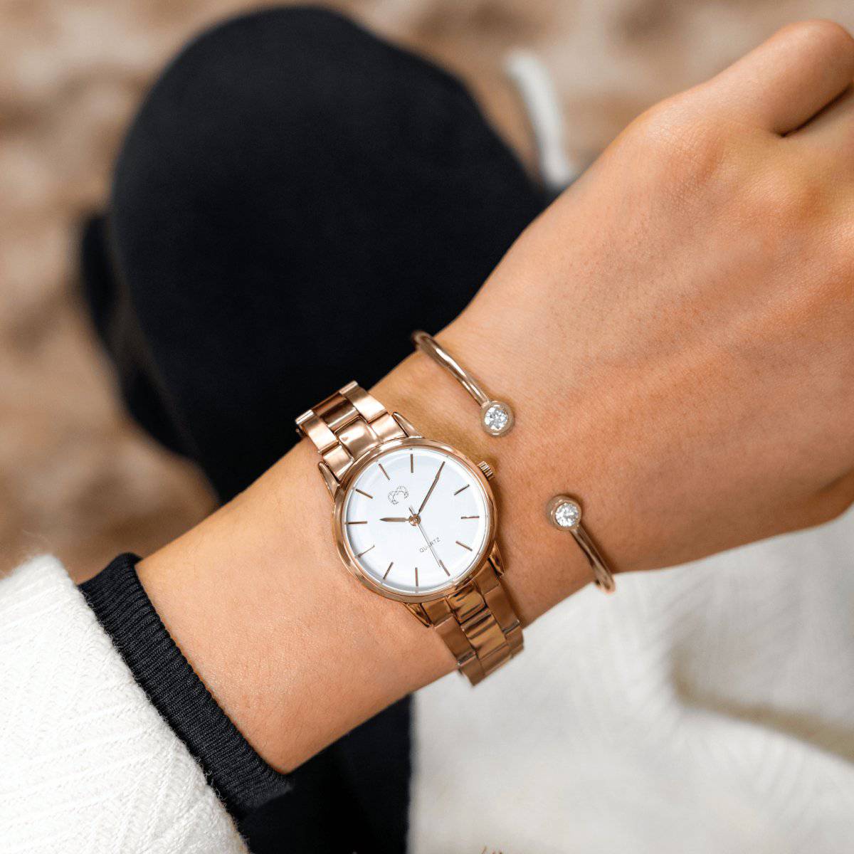 "California" Watch ~ RoseWhite - Milas Jewels Shop