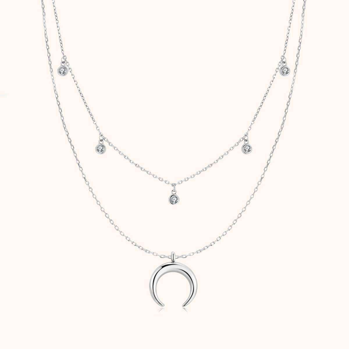 "Half Moon Zirconia" Necklace - Milas Jewels Shop