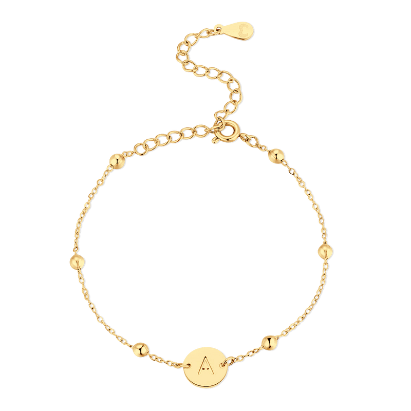 Initial Circle Bracelet - Milas Jewels Shop