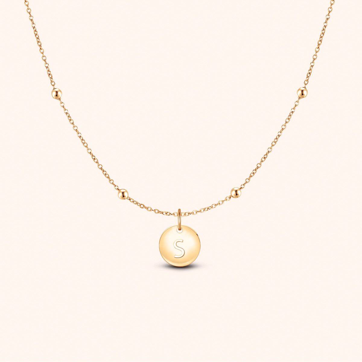 "Initial Circle" Necklace - Milas Jewels Shop