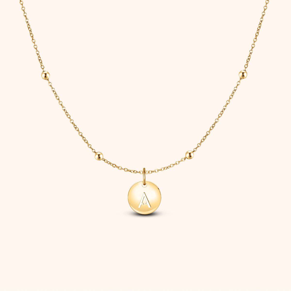 "Initial Circle" Necklace - Milas Jewels Shop