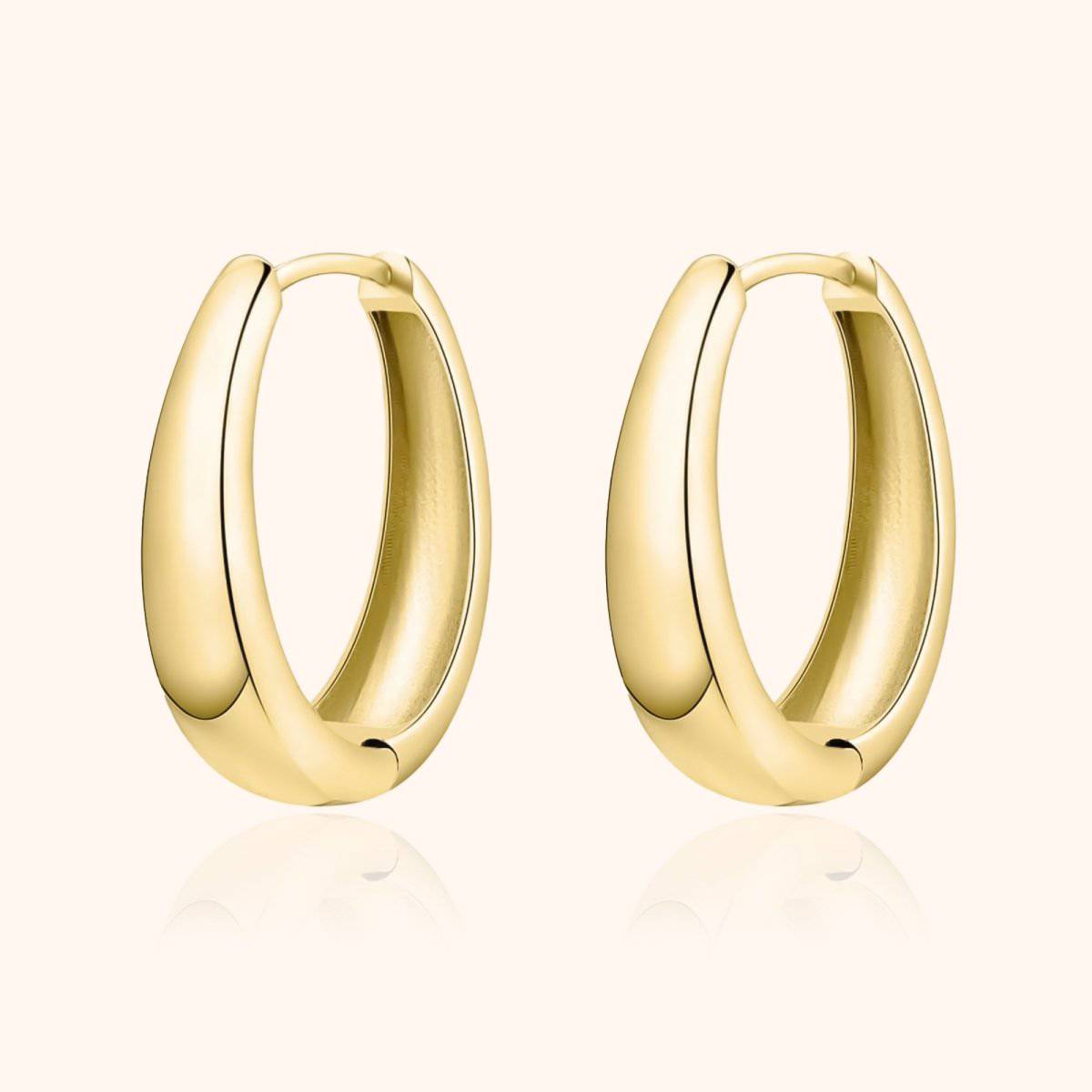 "Oval Hoop Ring" Earrings - Milas Jewels Shop