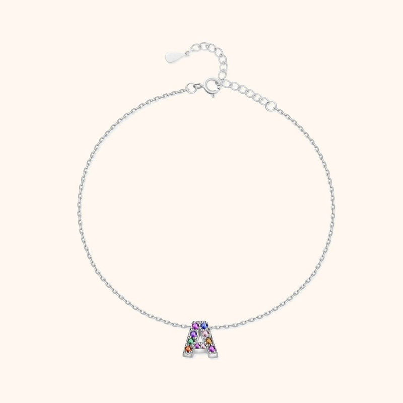 "Silver Initial" Anklet - Milas Jewels Shop