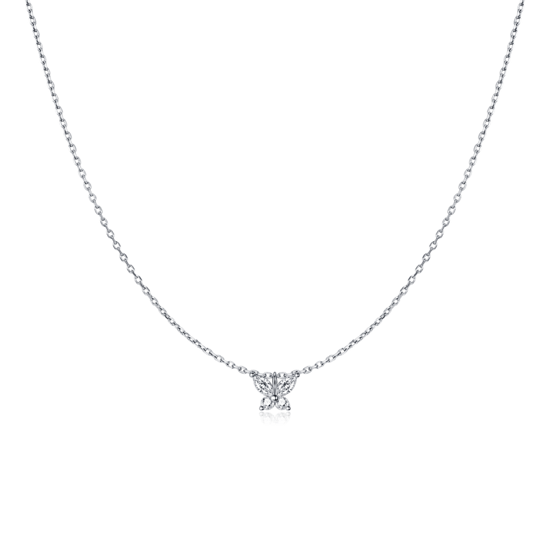 White Butterfly Necklace - Milas Jewels Shop